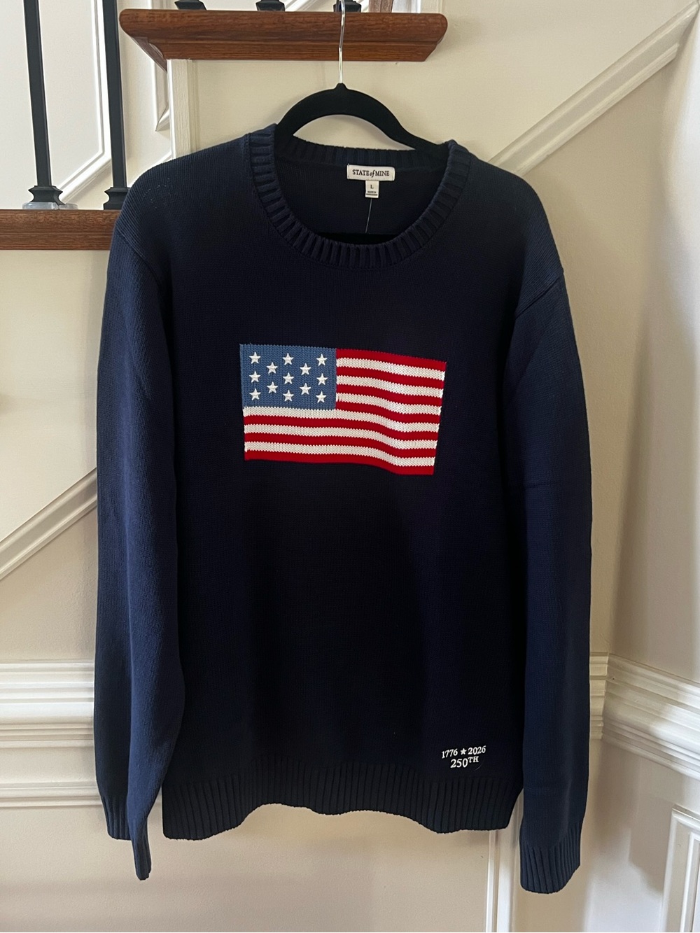 Unisex Navy Flag Crewneck Sweater